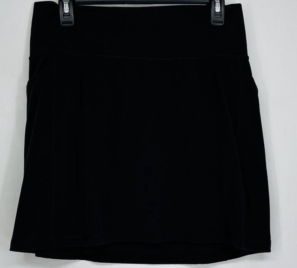 Athleta A-Line Skort Women Large Black Stretch Golf Tennis Athletic